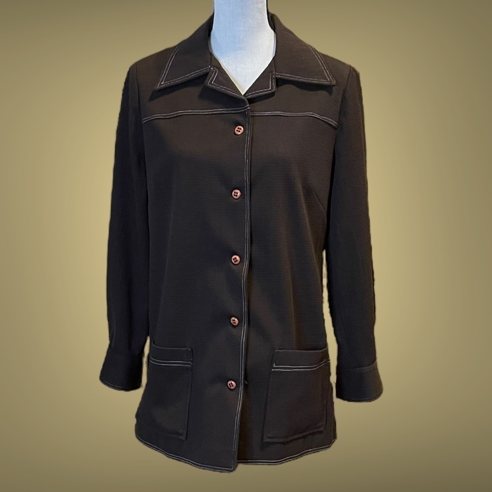 Vintage Handmade Women’s Brown Shacket - Brady Bunch Vibes